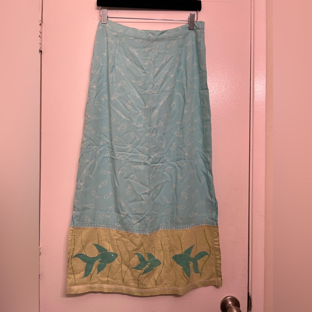 Usindo Blue and Tan Fish Skirt